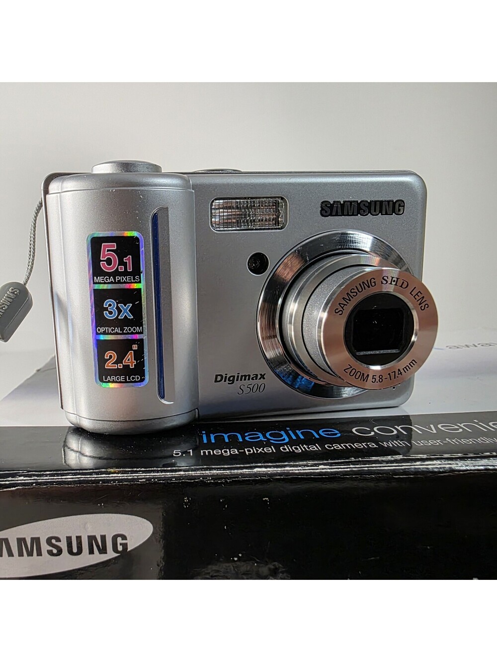 Samsung Digimax S500 5.1MP Point And Shoot Digital Camera Tested Clean W/Box